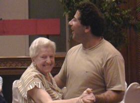 Riek van der Donk dancing the foxtrot with Jules van Hessen