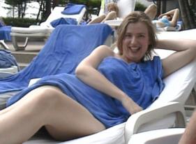 Bertien Renting enjoying the poolside