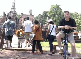 Paul Prikken has difficulty staying on the saddle.