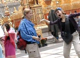 The enchanting Bertien Renting and Saskia Luyendijk practicing classic Thai dances.