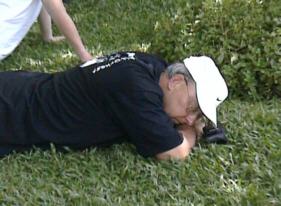 Every break is used by Frans Berens to catch up on his sleep.