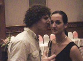 Ries Schellekens and Yvonne vd Pol exchanging important messages.