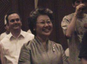 The Chair(wo)man of the Bangkok Symphony Orchestra congratulates us on our performance.